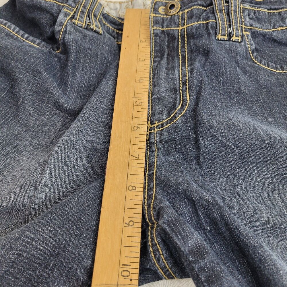 Route 66 Women's dark denim Bermuda cargo shorts Mid Rise Sz 7/8 casual summer - Picture 4 of 10